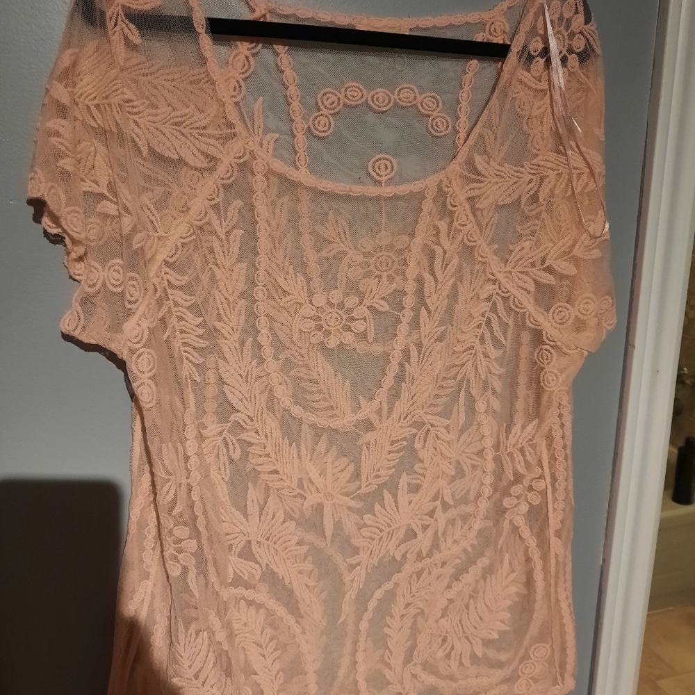 Pink sheer top